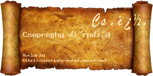 Csepreghy Árpád névjegykártya