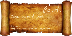 Csepreghy Árpád névjegykártya