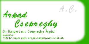 arpad csepreghy business card