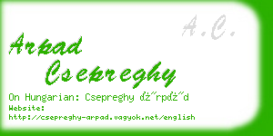 arpad csepreghy business card